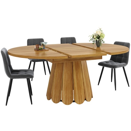Extendable round dining table - extendable,