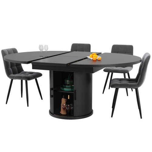 Round extendable dining - round, table