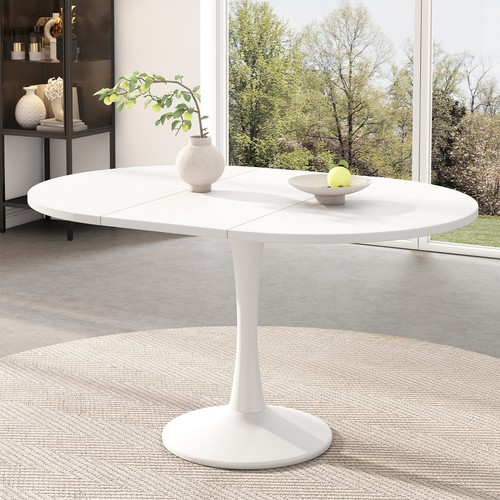 White modern extendable dining - white,