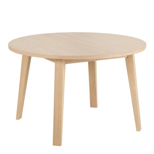Round white oak dining table - round,